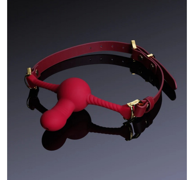 Кляп с фиксатором в форме дилдо UPKO Desire for Mouth Bondage Collection-Dildo, красный