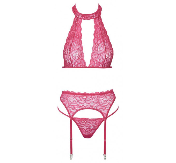 Комплект белья кружевной Cottelli, розовый, 3 предмета, размер S/M