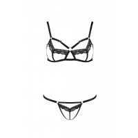 Комплект із відкритим бюстом SOLON SET black S/M - Passion