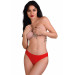 Кружевные трусики с открытой интимной зоной Nicolette Daring Intimates, красные, S/M
