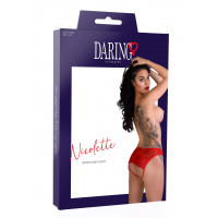 Кружевные трусики с открытой интимной зоной Nicolette Daring Intimates, красные, S/M