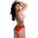 Кружевные трусики с открытой интимной зоной Nicolette Daring Intimates, красные, S/M