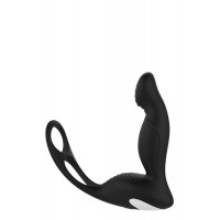 Масажер простати з вібрацією Dream Toys Cheeky Love P-Pleaser з кільцем для пеніса та яєчок, чорний