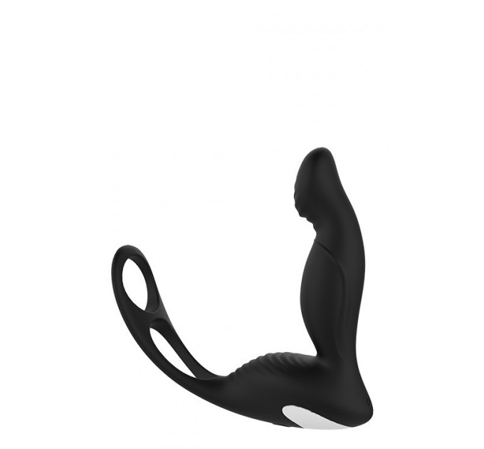 Масажер простати з вібрацією Dream Toys Cheeky Love P-Pleaser з кільцем для пеніса та яєчок, чорний