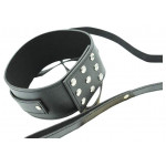 Ошейник с поводком DS Fetish Collar with leash black metal