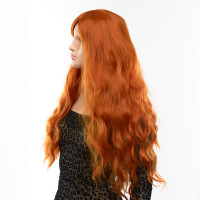 Парик длинный волнистый с челкой Fetish Hair рыжий, 60 см
