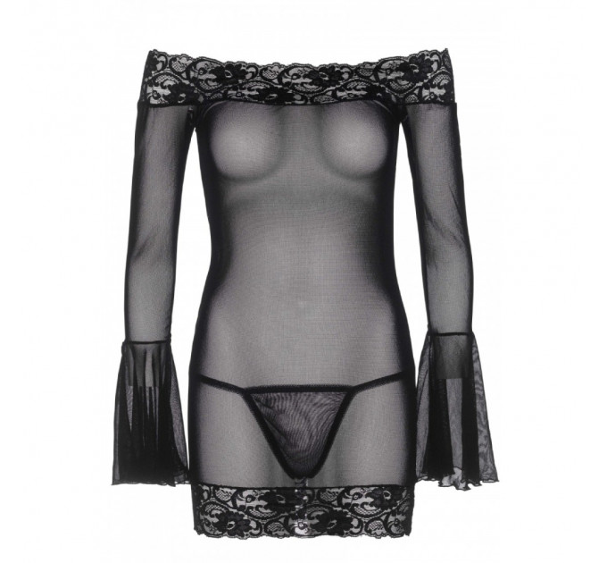 Плаття чорне Leg Avenue Lace Trimmed Off The Shoulder Dress O/S