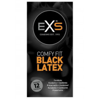 Презервативи чорного кольору латексні Exs BLACK Latex веганські (ціна за упаковку, 12 шт.)