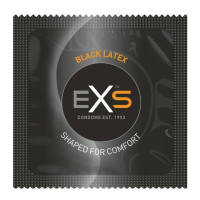 Презервативи чорного кольору латексні Exs BLACK Latex веганські (ціна за упаковку, 12 шт.)