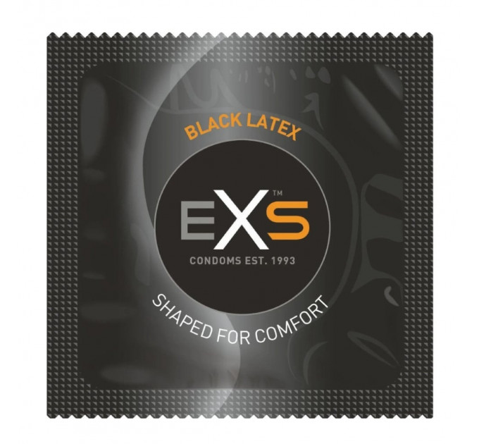 Презервативи чорного кольору латексні Exs BLACK Latex веганські (ціна за упаковку, 12 шт.)