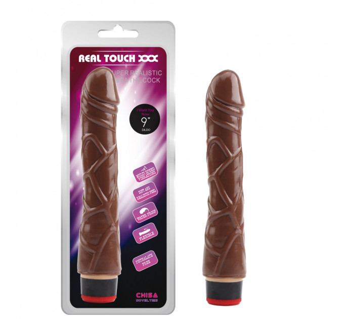 Вибратор реалистичный Chisa Real Touch XXX, коричневый, 22 х 3.7 см