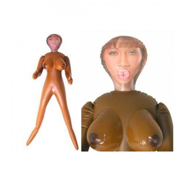 Секс кукла надувная с тремя рабочими отверстиями CalExotic India Nubian Love Doll, коричневый