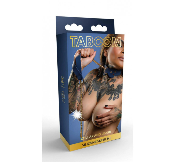 Силиконовый ошейник и поводок Taboom Silicone Supreme, синий