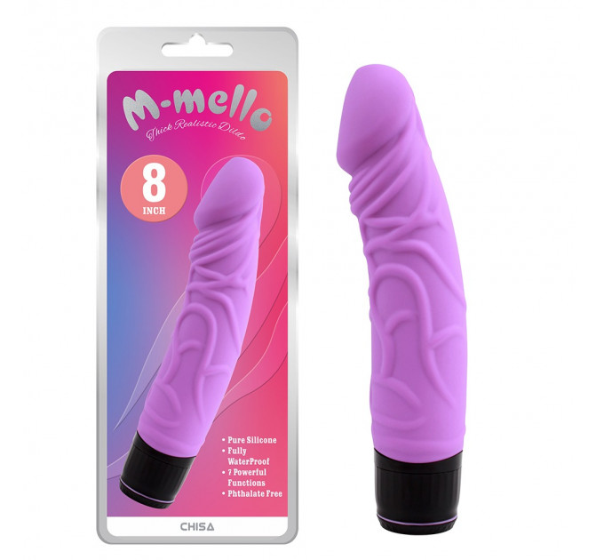 Вибратор силиконовый Chisa M-Mello Thick Realistic, фиолетовый