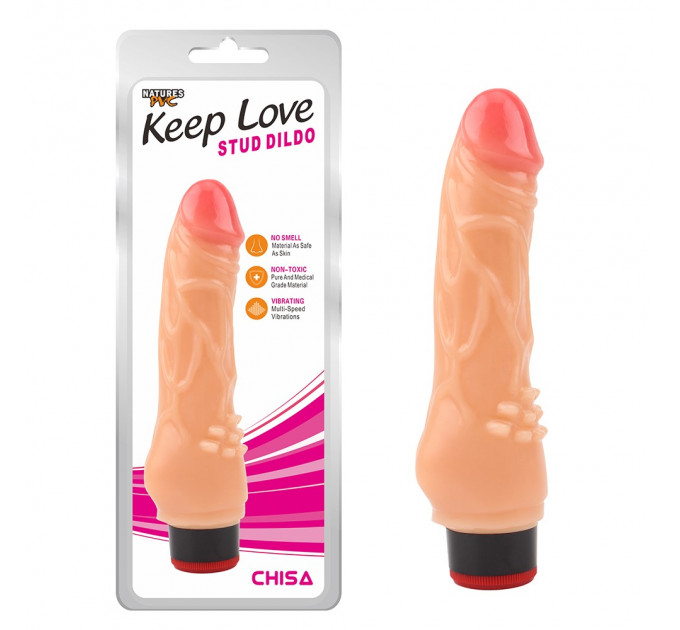 Вибратор реалистичный Chisa Keep Love Stud Dildo на батарейках, бежевый