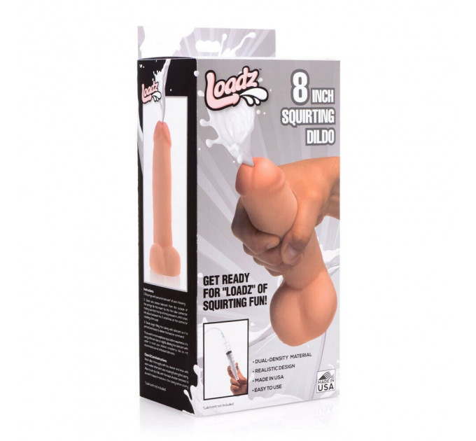 Фаллоимитатор с эякуляцией Squirting Dildo реалистичный, беж, 20.3 см х 4.8 см