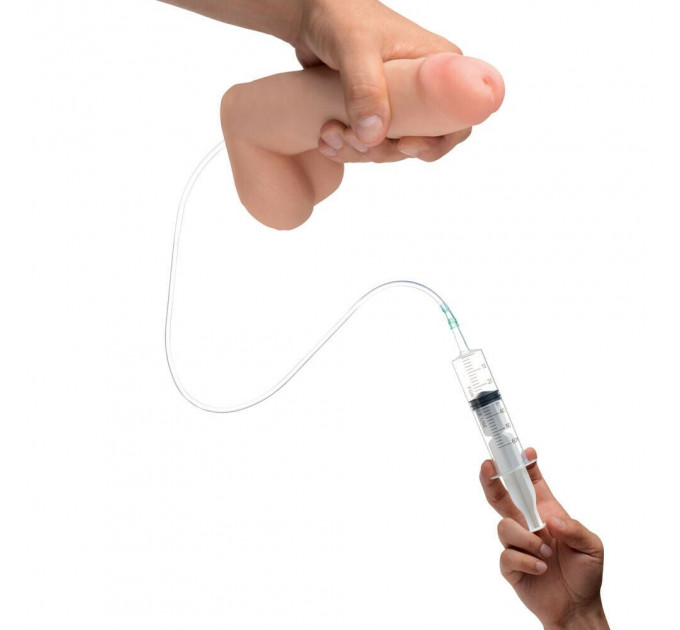 Фаллоимитатор с эякуляцией Squirting Dildo реалистичный, беж, 20.3 см х 4.8 см