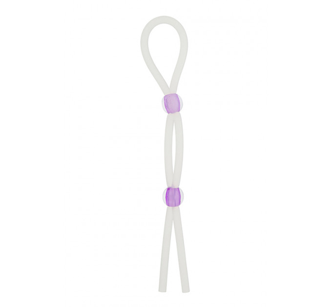 Кільце ерекційне 7 " Silicon Cock Ring with 2 beads, LAVENDER
