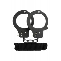 Набор наручники и бондаж Bondx Metal Cuffs & Love, черный
