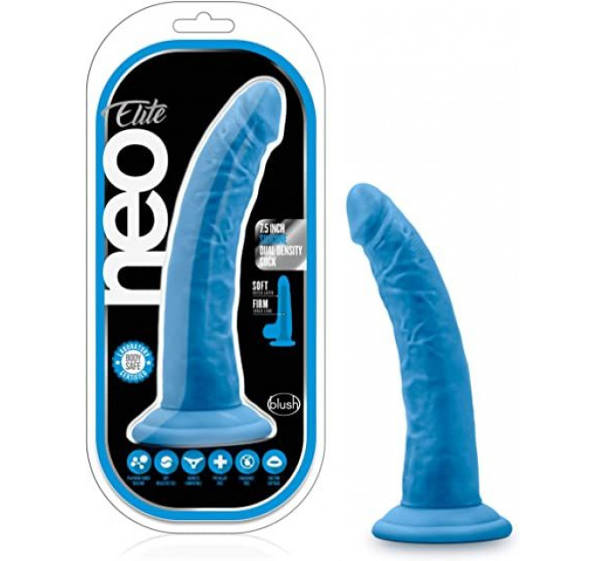 T331183 Фаллоимитатор с двойной плотностью NEO ELITE 7.5INCH DUAL DENSITY COCK NEON