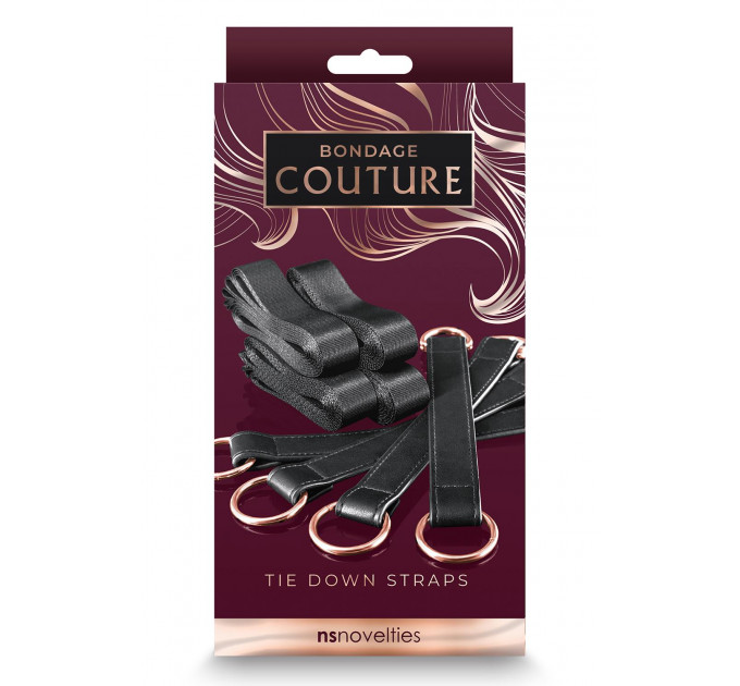 Система фиксации к кровати NS Novelties BONDAGE COUTURE TIE DOWN STRAPS BLACK