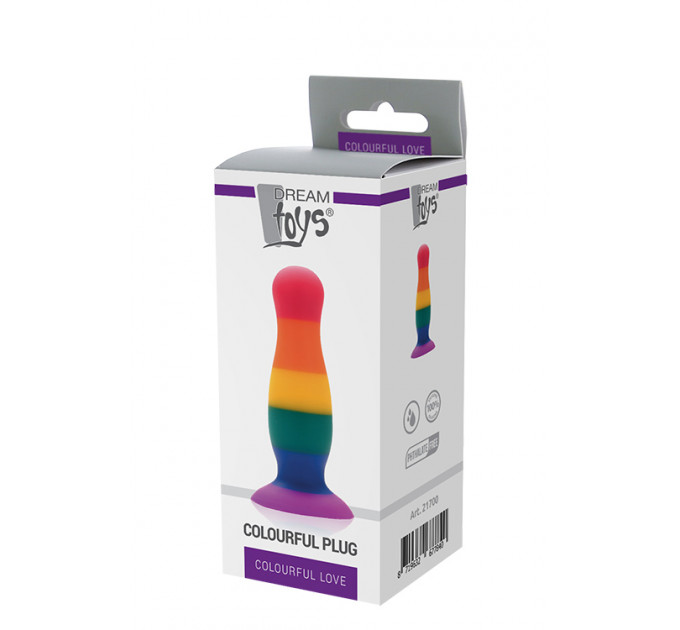 Радужная анальная пробка COLOURFUL LOVE PLUG