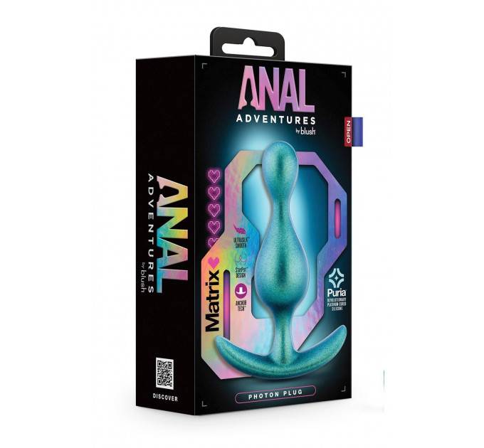Анальна пробка бірюзова ANAL ADVENTURES MATRIX PHOTON PLUG