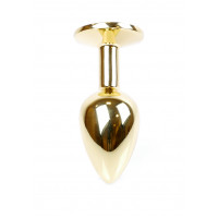 Анальна пробка з каменем Plug-Jewellery Gold PLUG- Red розмір S