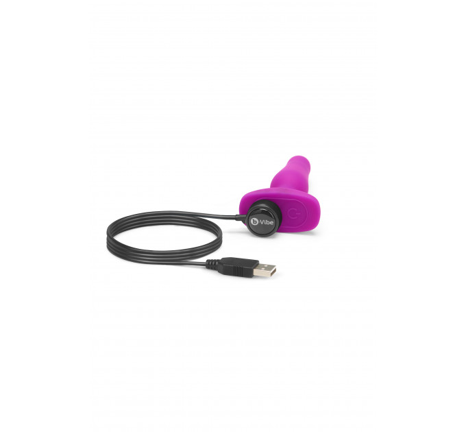 Анальна пробка з вібрацією b-Vibe Novice Plug Fuchsia, рожева