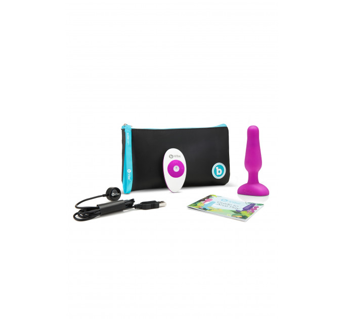 Анальна пробка з вібрацією b-Vibe Novice Plug Fuchsia, рожева