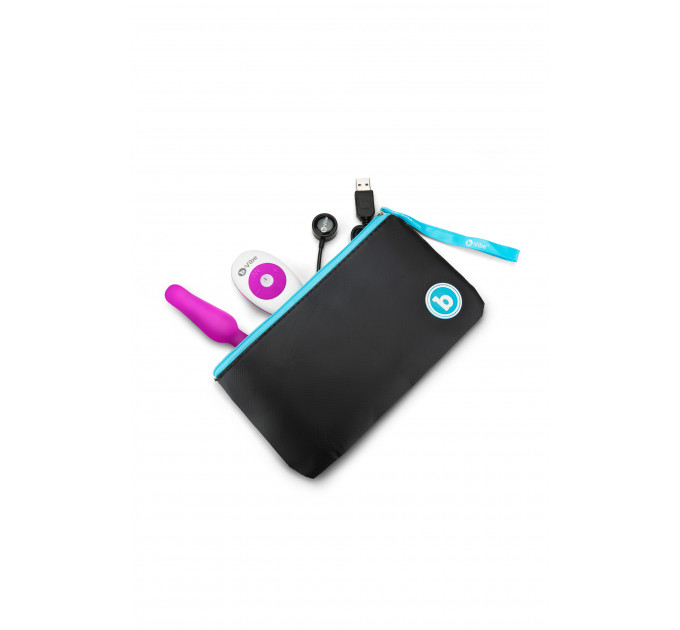 Анальна пробка з вібрацією b-Vibe Novice Plug Fuchsia, рожева