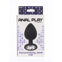 Анальна пробка Toy Joy Diamond Booty Jewel з кристалом, чорний, Large