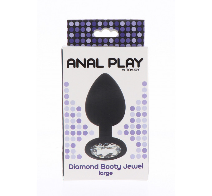 Анальна пробка Toy Joy Diamond Booty Jewel з кристалом, чорний, Large