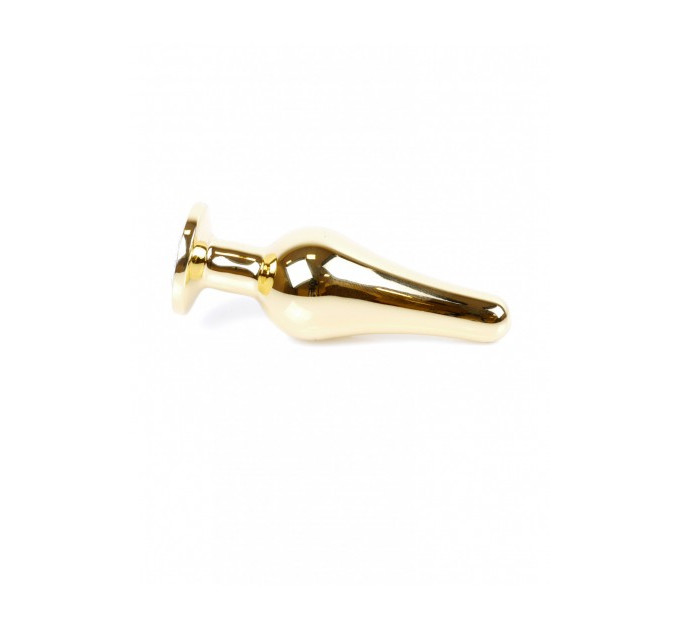 Анальна пробка із нержавіючої сталі з блакитним каменем Plug-Jewellery Gold BUTT PLUG- Light Blue