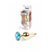 Анальна пробка із нержавіючої сталі з блакитним каменем Plug-Jewellery Gold BUTT PLUG- Light Blue