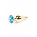 Анальна пробка із нержавіючої сталі з блакитним каменем Plug-Jewellery Gold BUTT PLUG- Light Blue