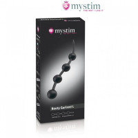 Анальные бусы с электростимуляцией Mystim Booty Garland, черные, 40 х 4 см , L
