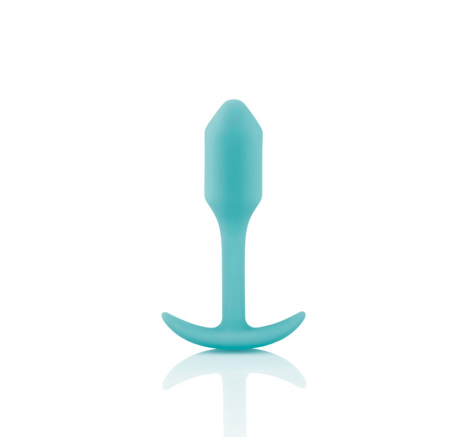 Бесшовная силиконовая анальная пробка с утяжелением B-Vibe - Snug Plug 1 зеленая