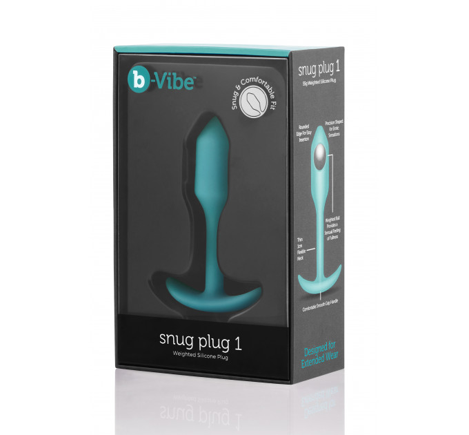 Бесшовная силиконовая анальная пробка с утяжелением B-Vibe - Snug Plug 1 зеленая