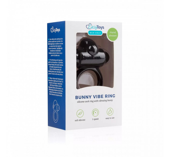 Ерекційне кільце з вібрацією Easy Toys Bunny Vibe Ring Black
