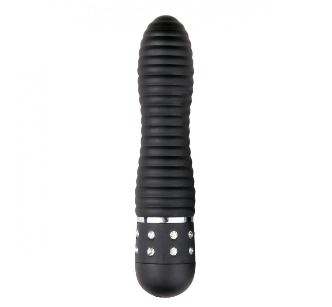 Вибратор ребристый Love Diamond Vibrator черный, 11.4 см