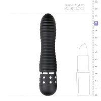 Вібратор ребристий Love Diamond Vibrator чорний, 11 см