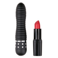Вібратор ребристий Love Diamond Vibrator чорний, 11 см