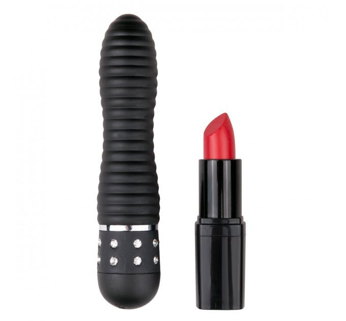 Вибратор ребристый Love Diamond Vibrator черный, 11.4 см