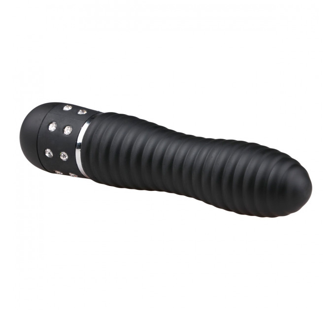 Вибратор ребристый Love Diamond Vibrator черный, 11.4 см