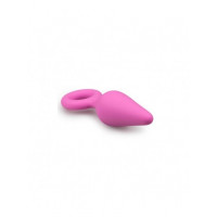 Анальная пробка со стоппером-кольцом Easytoys, силиконовая, розовая, 12 х 3.5 см