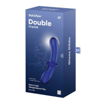 Фаллоимитатор двойной из стекла Satisfyer Double Crystal, синий