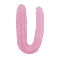 Фалоімітатор двосторонній Chisa Hi-Rubber, рожевий 22,5 см/4,5 см; 22,5 см/3,7 см