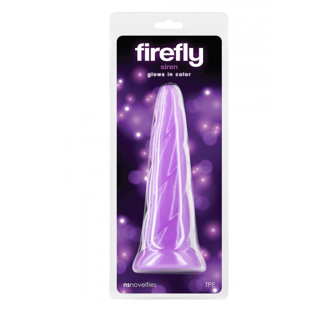 Фалоімітатор конусоподібний NS Novelties Firefly Siren, що світиться в темряві, фіолетовий