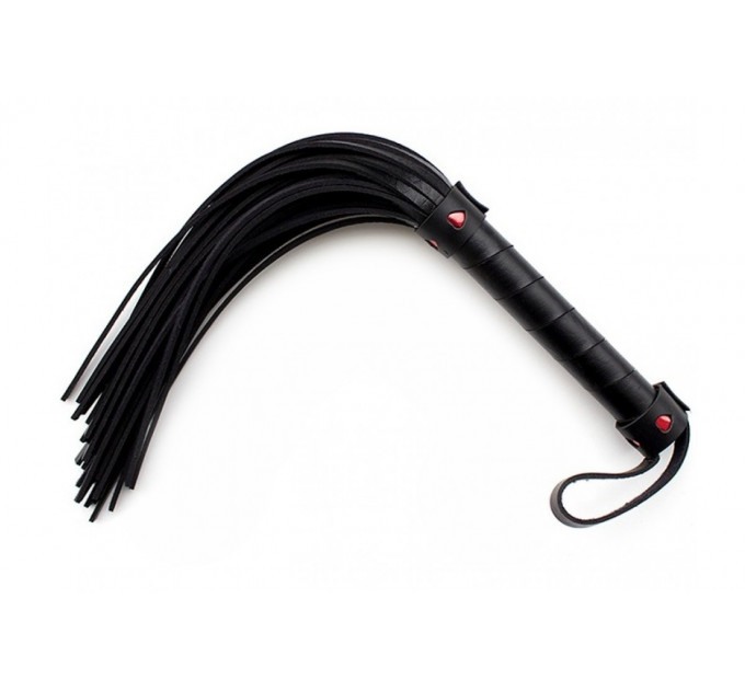 Флоггер с красным сердцем DS Fetish Flogger black with red heart